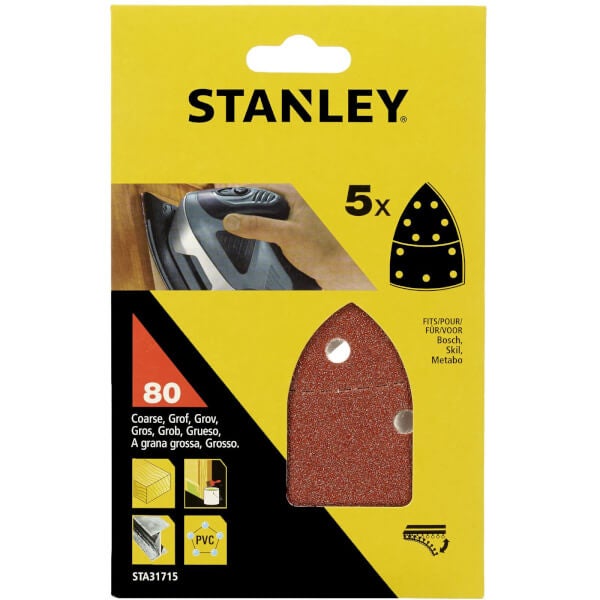 Offer Homebase Stanley Detail Sander Sheets 80G STA31715