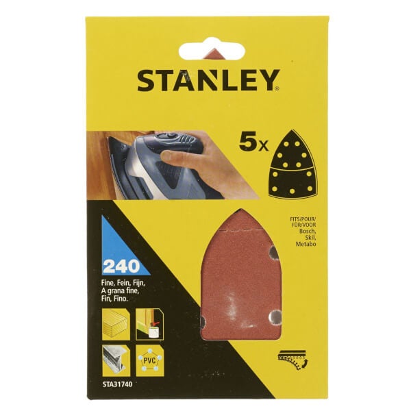 Stanley Detail Sander Sheets 240G STA31740XJ Homebase
