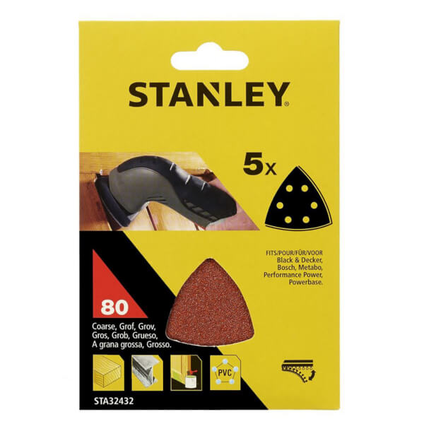 Stanley Detail Head Sander Sheets 80G STA32432XJ Homebase
