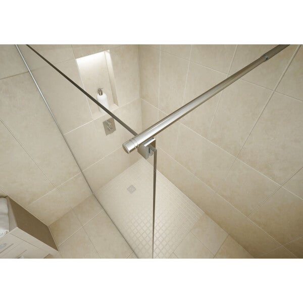 Wet Room Kit with 900mm Straight Glass Panel & 1400mm Tray Homebase