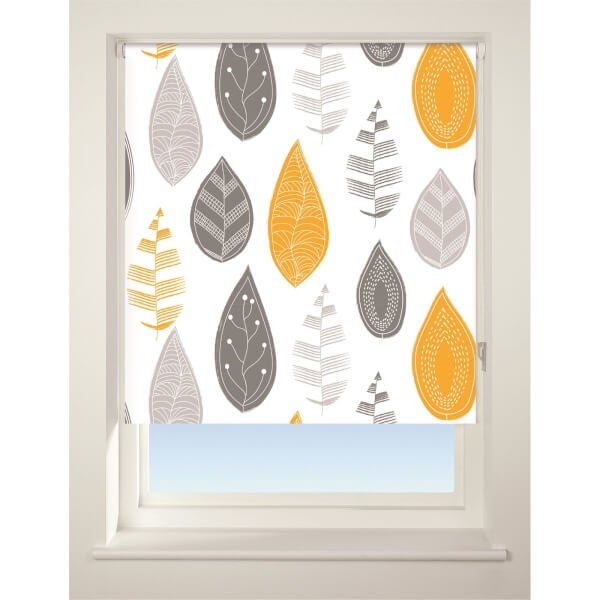 Leaf Roller Blind 60cm Yellow Homebase
