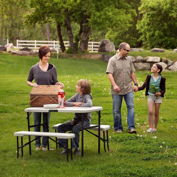 Lifetime Folding Picnic Table with Benches Homebase