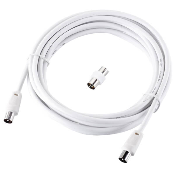 Ross Coaxial Aerial Cable 5m White Homebase