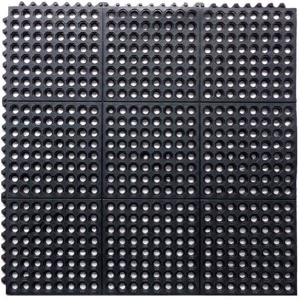 Rubber Interlocking Floor Mat Black 90 x 90cm Homebase