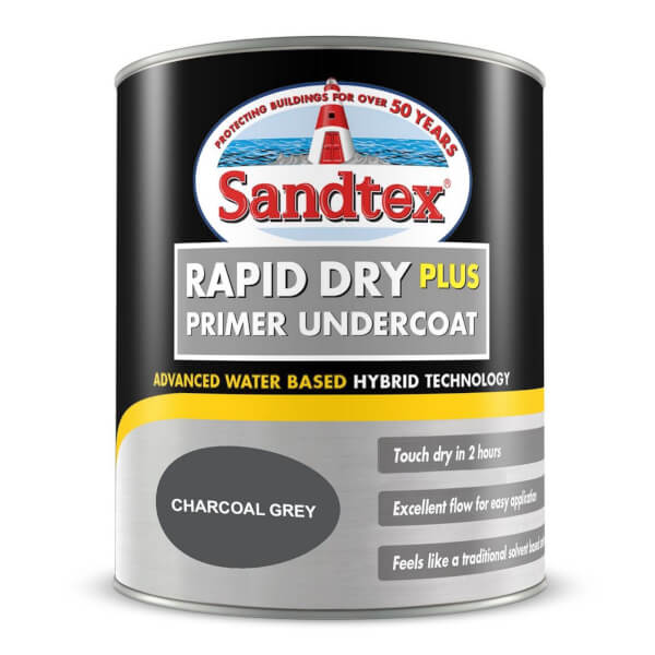 Sandtex Rapid Dry Primer Undercoat Dark Grey 750ml Homebase
