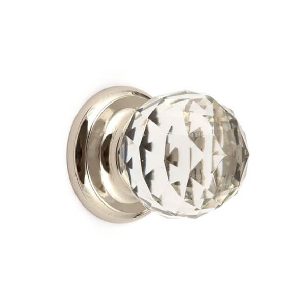 Door Knob Glass and Nickel 38mm Homebase