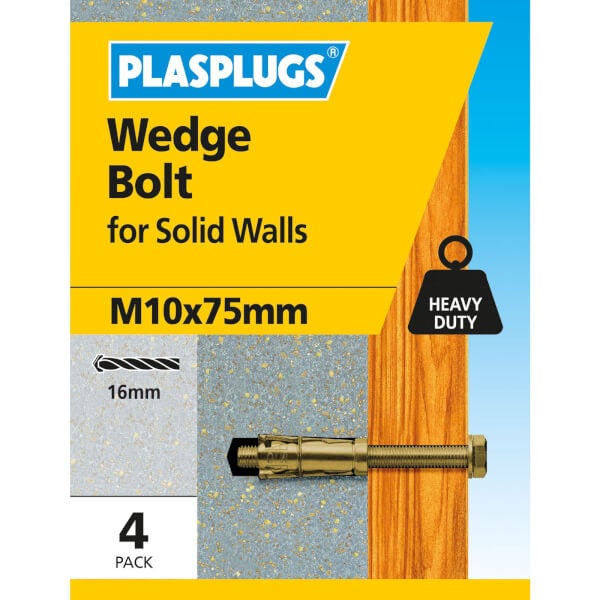 Wedge Bolt M10 X 75mm 4 Pk Homebase