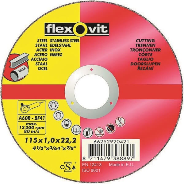 Flexovit Steel Inox Cutting Off Wheel 115mm Homebase