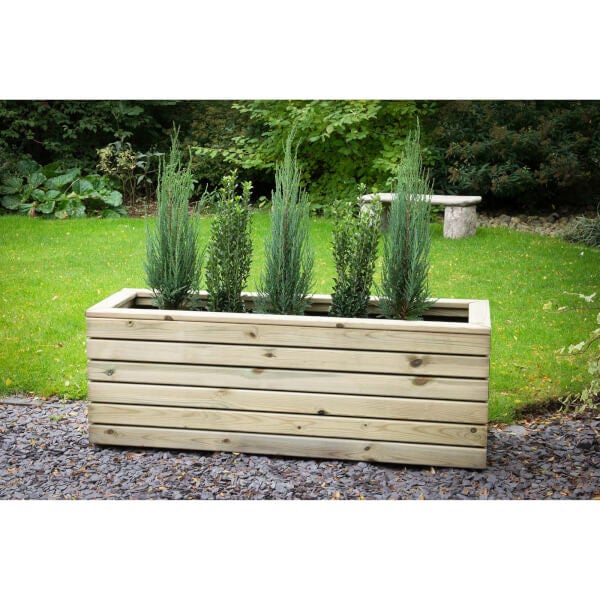 Forest Garden Wooden Linear Long Planter Homebase