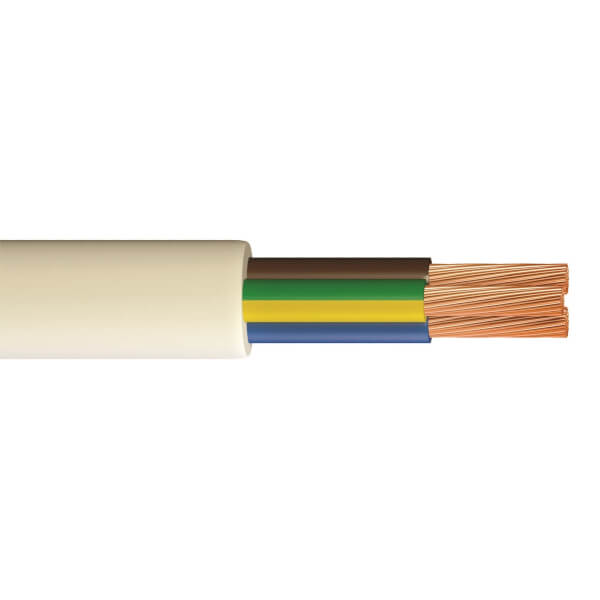 Pitacs 0.5mm 3 Core Round Flexible Cable 5m White 2183Y Homebase