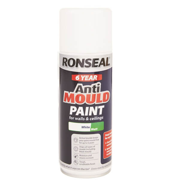 Ronseal Quick Drying Anti Mould Paint White Matt Aero 400ml Homebase