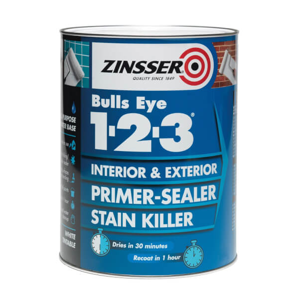 Zinsser Bulls Eye 123 Water Based Primer & Sealer 1L Homebase