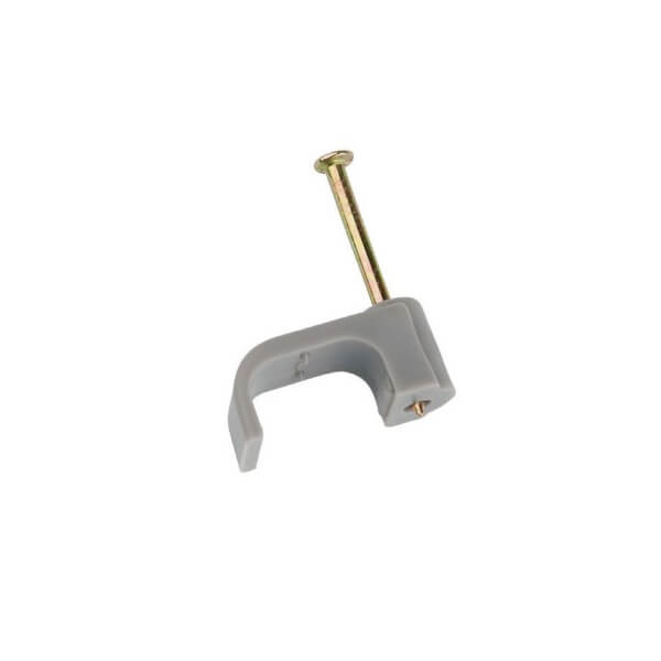 Masterplug Twin & Earth Cable Clips 6mm Grey 20 Pack Homebase