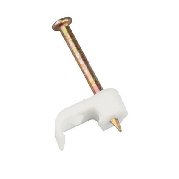 Masterplug Bell Wire Cable Clips White 20 Pack Homebase