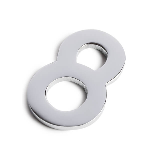 Chrome Self Adhesive House Number 60mm 8 Homebase