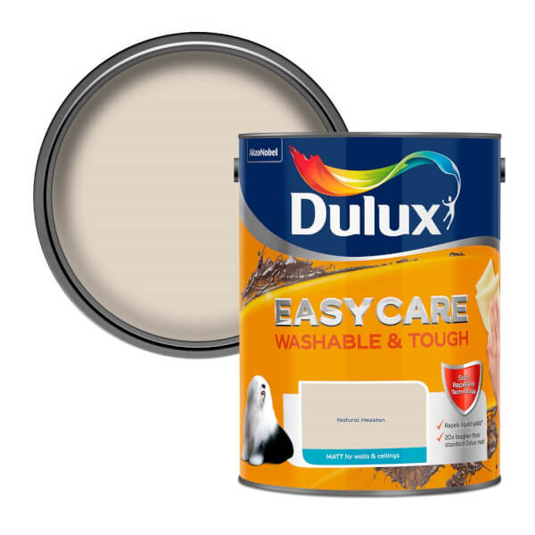 Dulux Easycare Washable & Tough Matt Paint Natural Hessian 5L Homebase