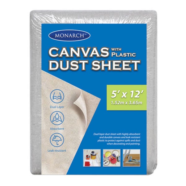 Monarch Canvas Plastic Drop Sheet 5 x 12 Homebase