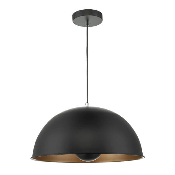 Toby Pendant Ceiling Light Black & Gold Homebase