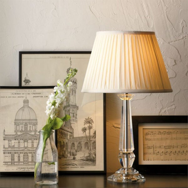 Round Knife Pleat Lamp Shade Cream Homebase