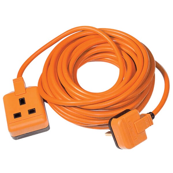 Masterplug 1 Socket Heavy Duty Extension Lead 10m Orange Homebase