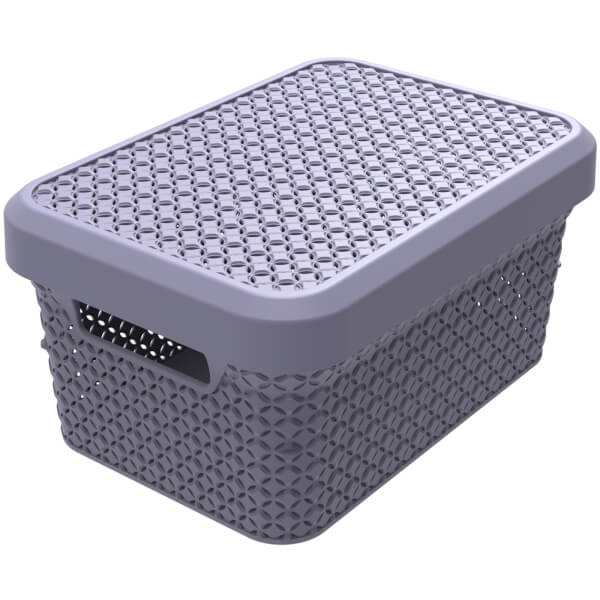 Ezy Storage Mode 5L Storage Basket with Lid Lilac Homebase