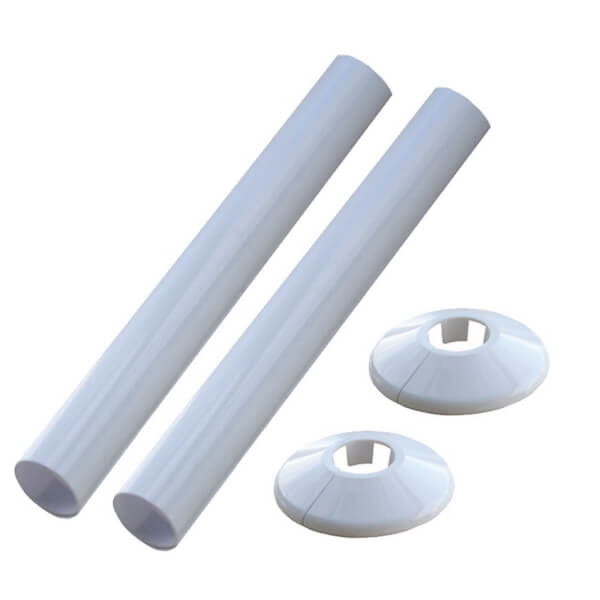 Oracstar Radiator Finishing Kit with 2 Finish Pipe Covers & 2 Radiator Pipe Collars White