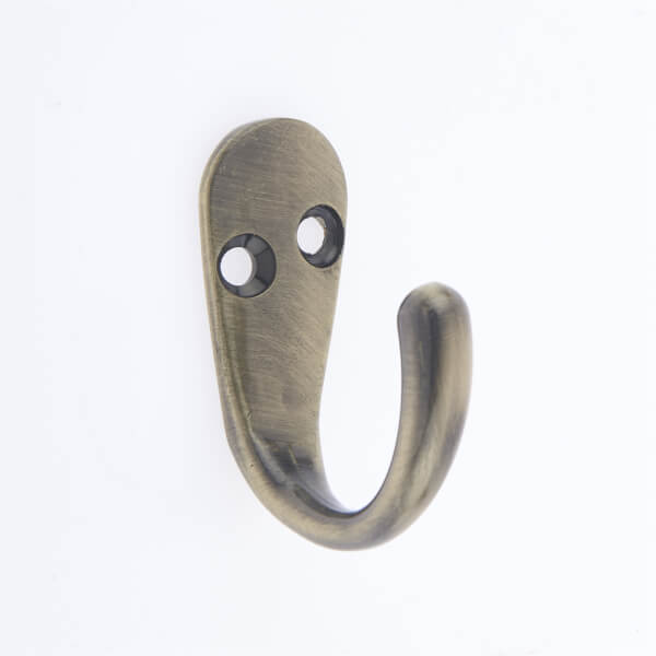 Basic Single Robe Hook Antique Brass Homebase