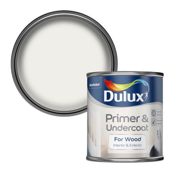 Dulux Wood Primer and Undercoat Pure Brilliant White 250ml Homebase