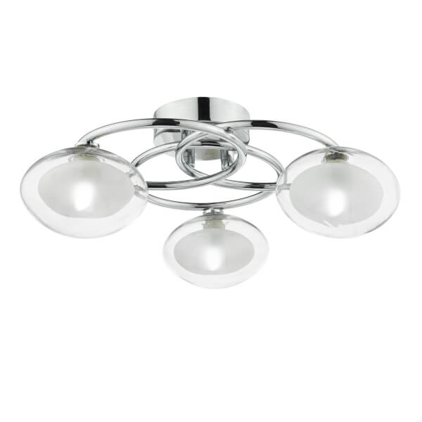 Hoop 3 Arm SemiFlush Ceiling Light Homebase
