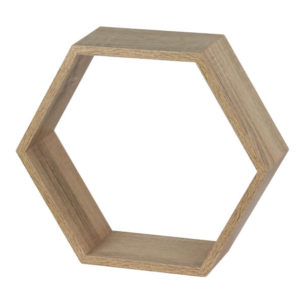 Hexagon Wall Shelf Sanoma Oak Homebase