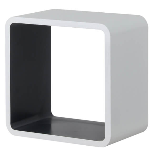 Cube Wall Shelf White and Grey Homebase