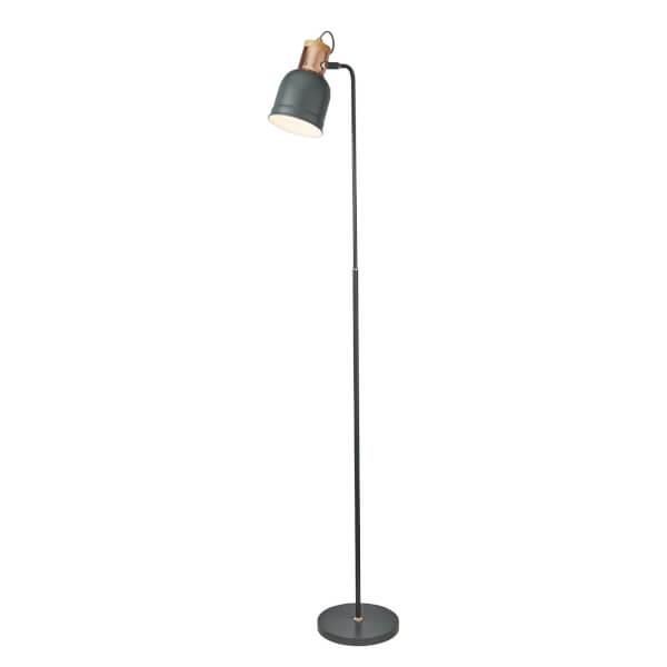 Barham Floor Lamp Matt Grey and Copper Homebase