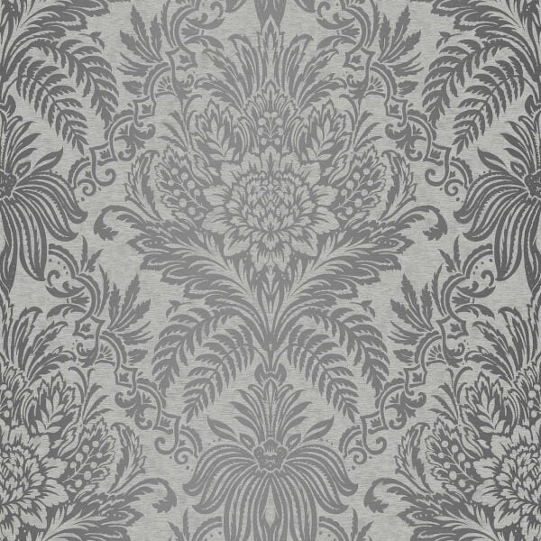Fresco Signature Damask French Grey Wallpaper Homebase