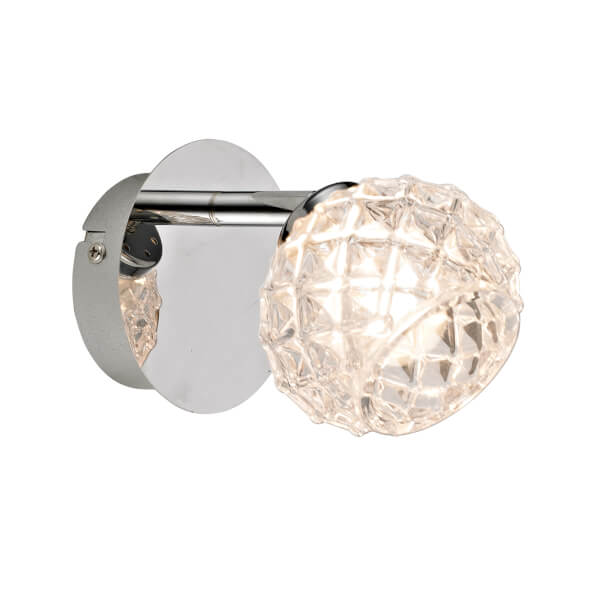 Offer Homebase Miles Integrated Cut Glass Wall Light Homebase