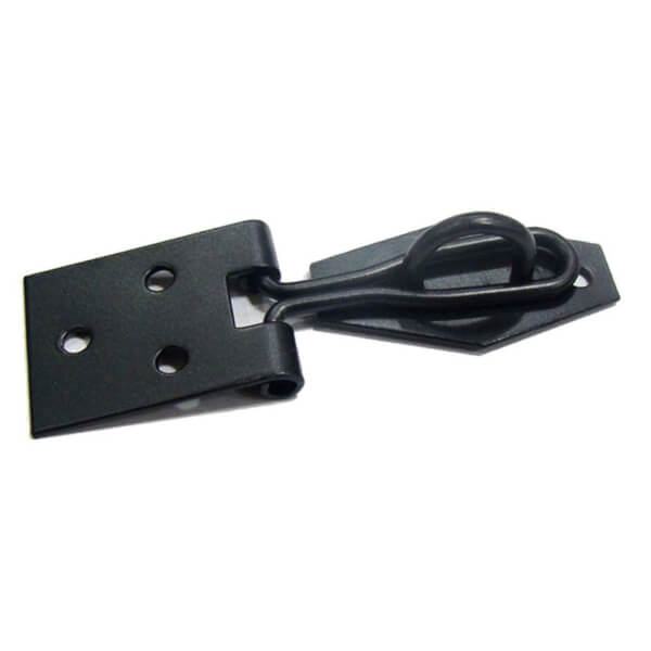 Wire Hasp & Staple Black 76mm Homebase