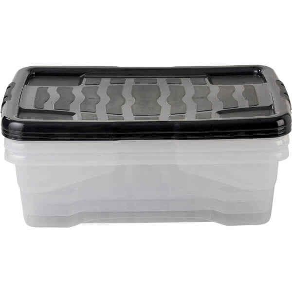 Strata Under Bed 30L Curve Box Pack of 3 Homebase