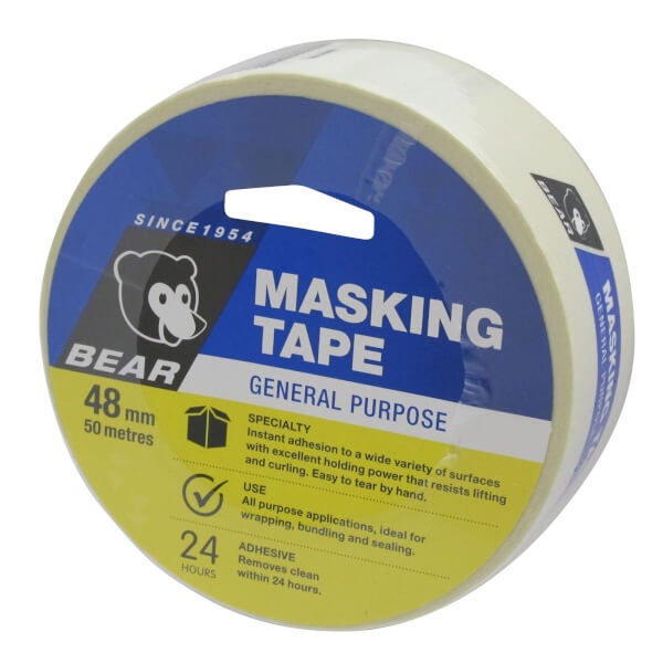Bear 48mm x 50m General Purpose Masking Tape Homebase