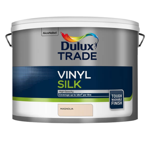 Dulux Trade Vinyl Silk Emulsion Paint Magnolia 10L Homebase