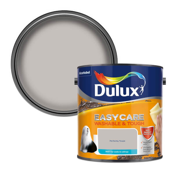 Dulux Easycare Washable & Tough Perfect Taupe Matt Paint - 2.5L | Homebase