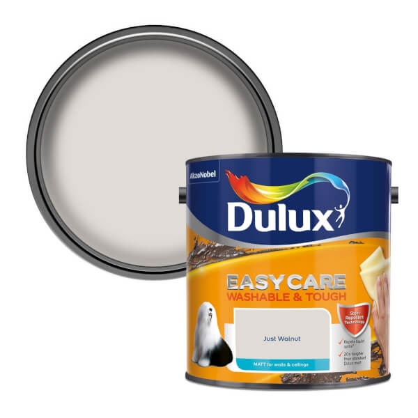 Dulux Easycare Washable & Tough Matt Paint Just Walnut 2.5L Homebase