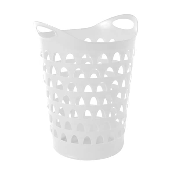 Strata Tall Flexi Laundry Basket White Homebase
