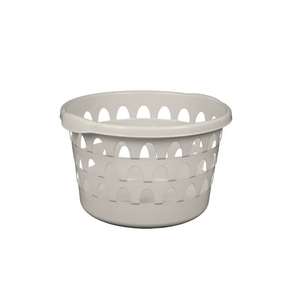 Round Laundry Basket Slate Grey Homebase