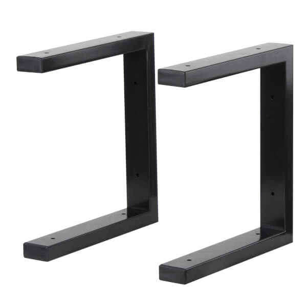 Double Shelf U Bracket Black 330x300mm Homebase
