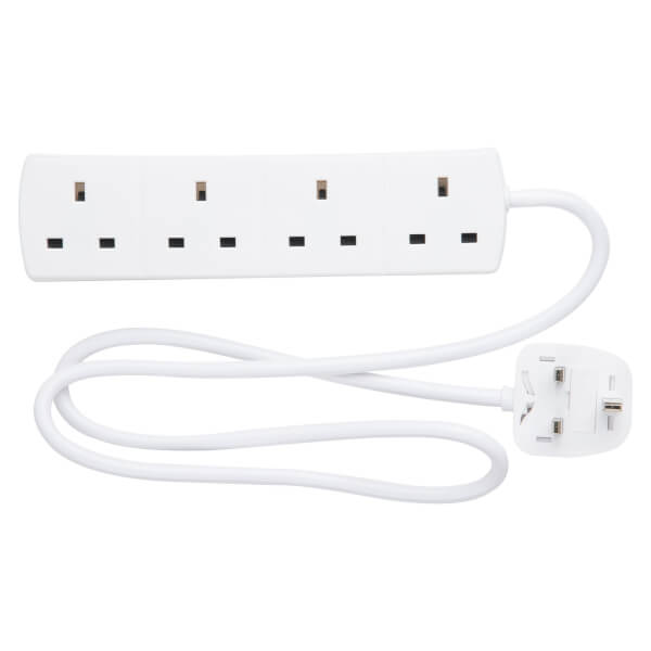 Arlec 4 Socket Extension Lead 1m White Homebase