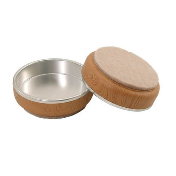 Castor Cups With Felt Base Satin Chrome Effect 100mm 4 pack