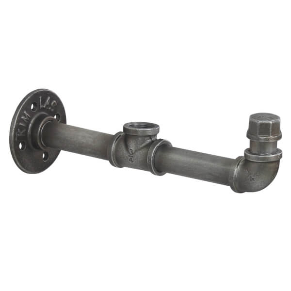 Offer Homebase Industrial Screw Top Pipe Bracket Gun Metal