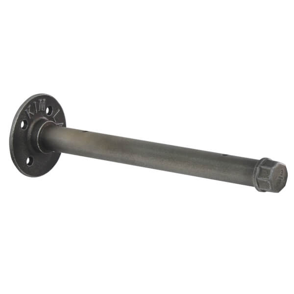 Industrial Straight Pipe Bracket Gun Metal Homebase