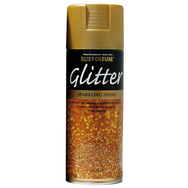 RustOleum Gold Glitter Spray Paint 400ml Homebase