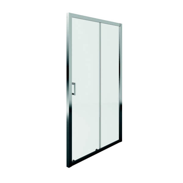Aqualux Sliding Shower Door 1200 x 1900mm (6mm Glass) Homebase