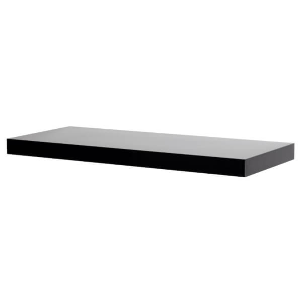 Floating Shelf Black Gloss 600 x 240 x 38mm Homebase